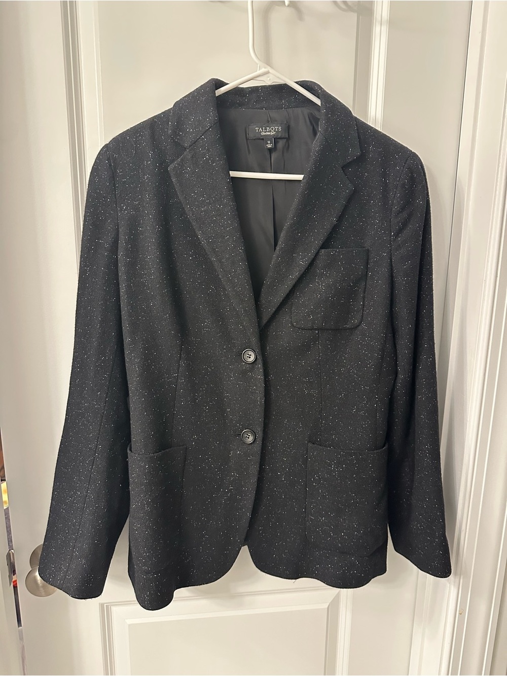 Talbots Charcoal Grey Speckled Wool Blend Blazer